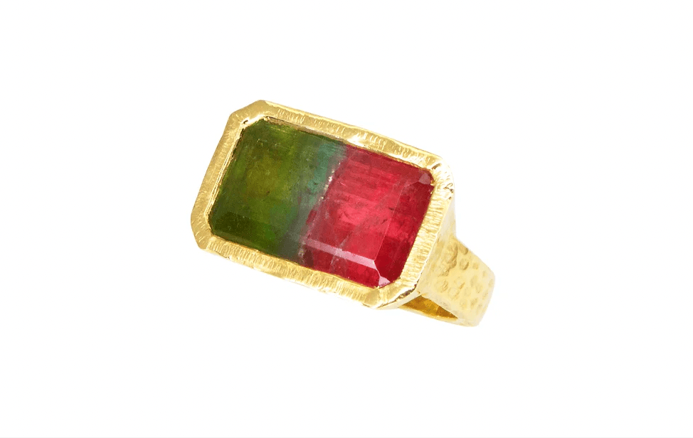 Multi-Colored Tourmaline + 14k Gold Ring by Leela Grace