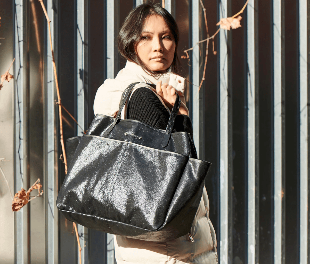 Slick Black Canvas Bag by Kempton & Co.