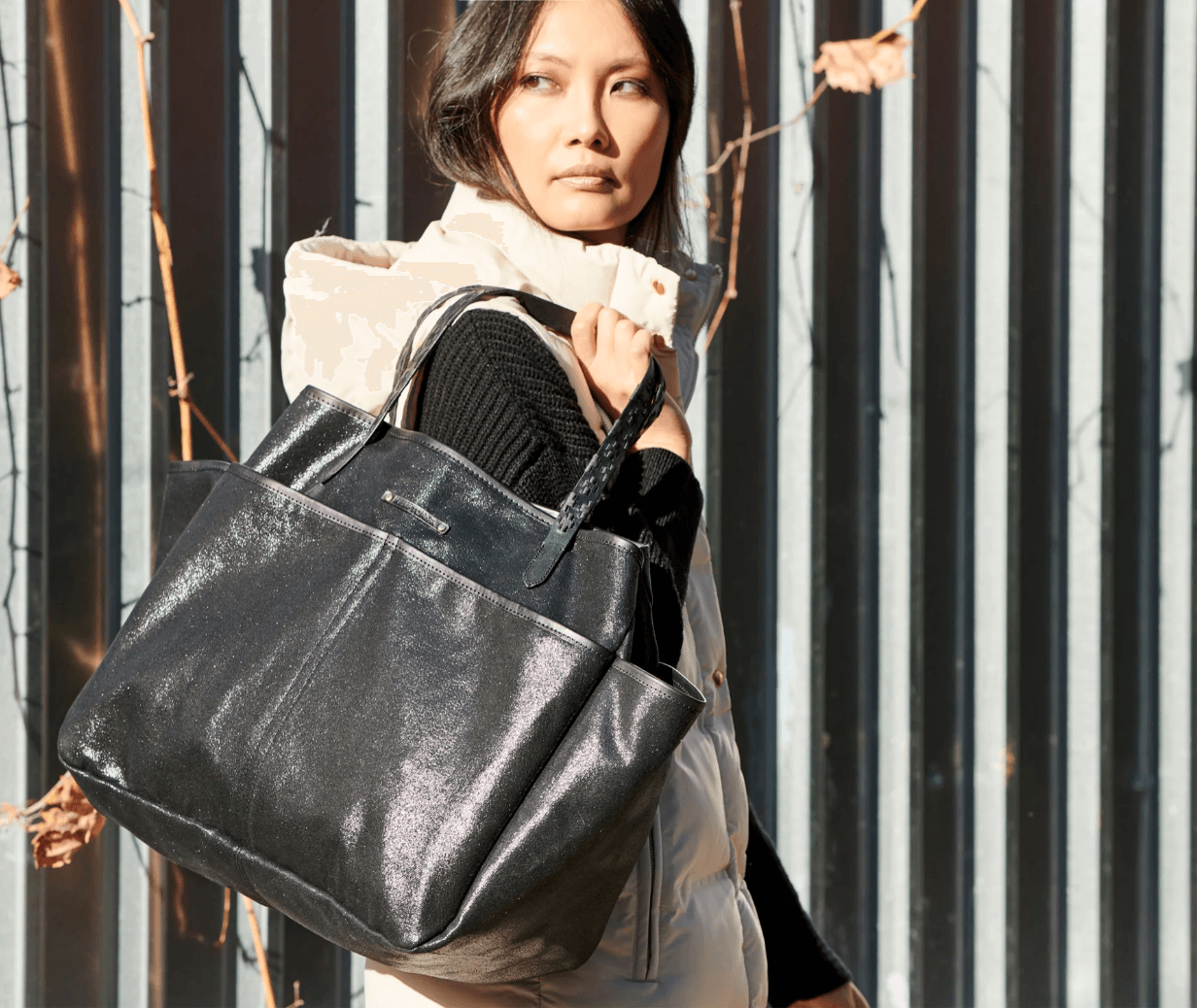 Slick Black Canvas Bag by Kempton & Co.