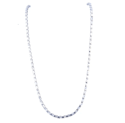 14k White Gold Baguette Necklace by Leela Grace Jewelry - Haven