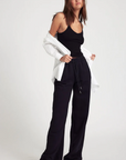 Rib V-Neck Tank in Black by SPRWMN