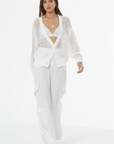 Bradshaw Crochet Cardi in Bone by YFD