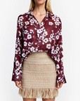 Fringe Mini Skirt in Sand Jacquard by Smythe
