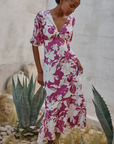 Wallis Dress in Fuchsia Floral by MISA