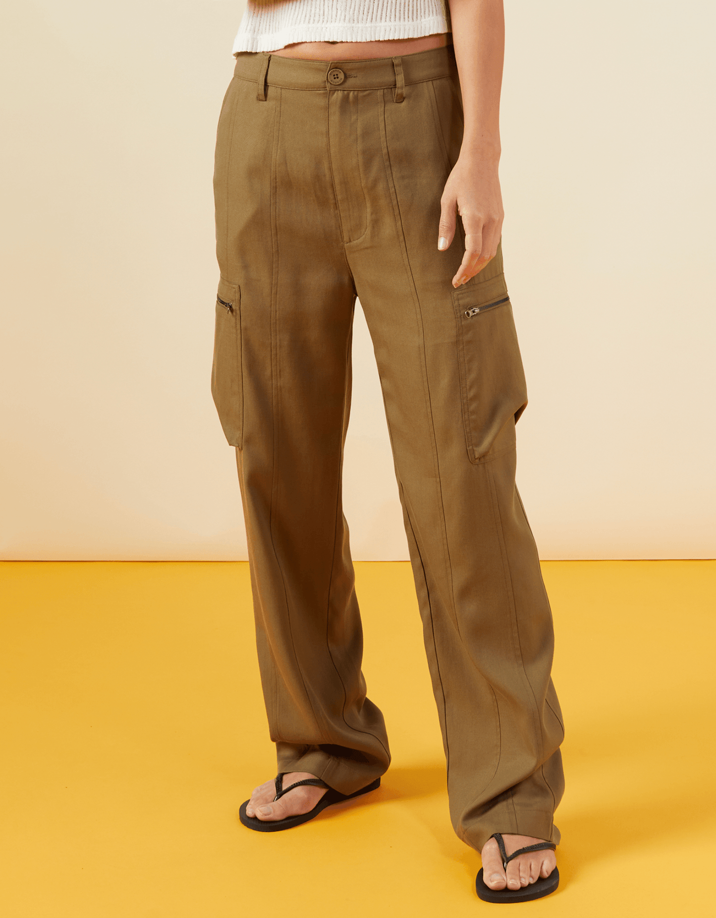 Canvas Cargo Pants by Monrow - Haven