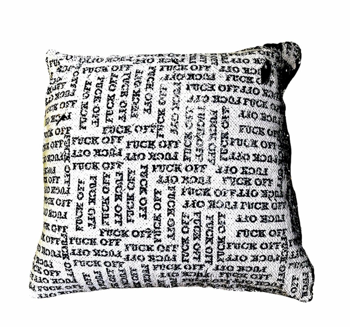 F*CK OFF Small Letters Sequin Pillow by Any Old Iron – Haven