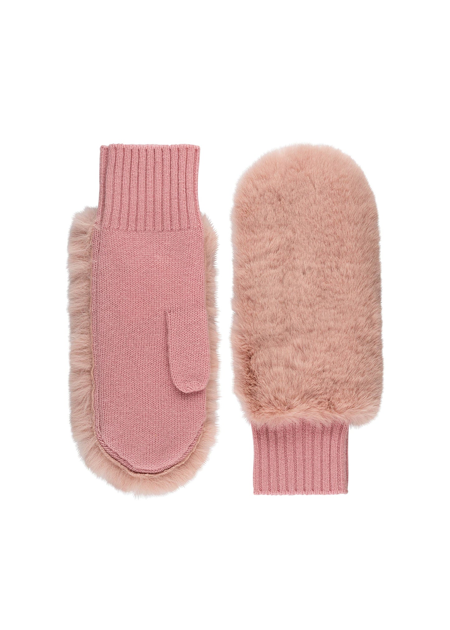 Faux Fur Mitten in Dusty Rose by Amato New York