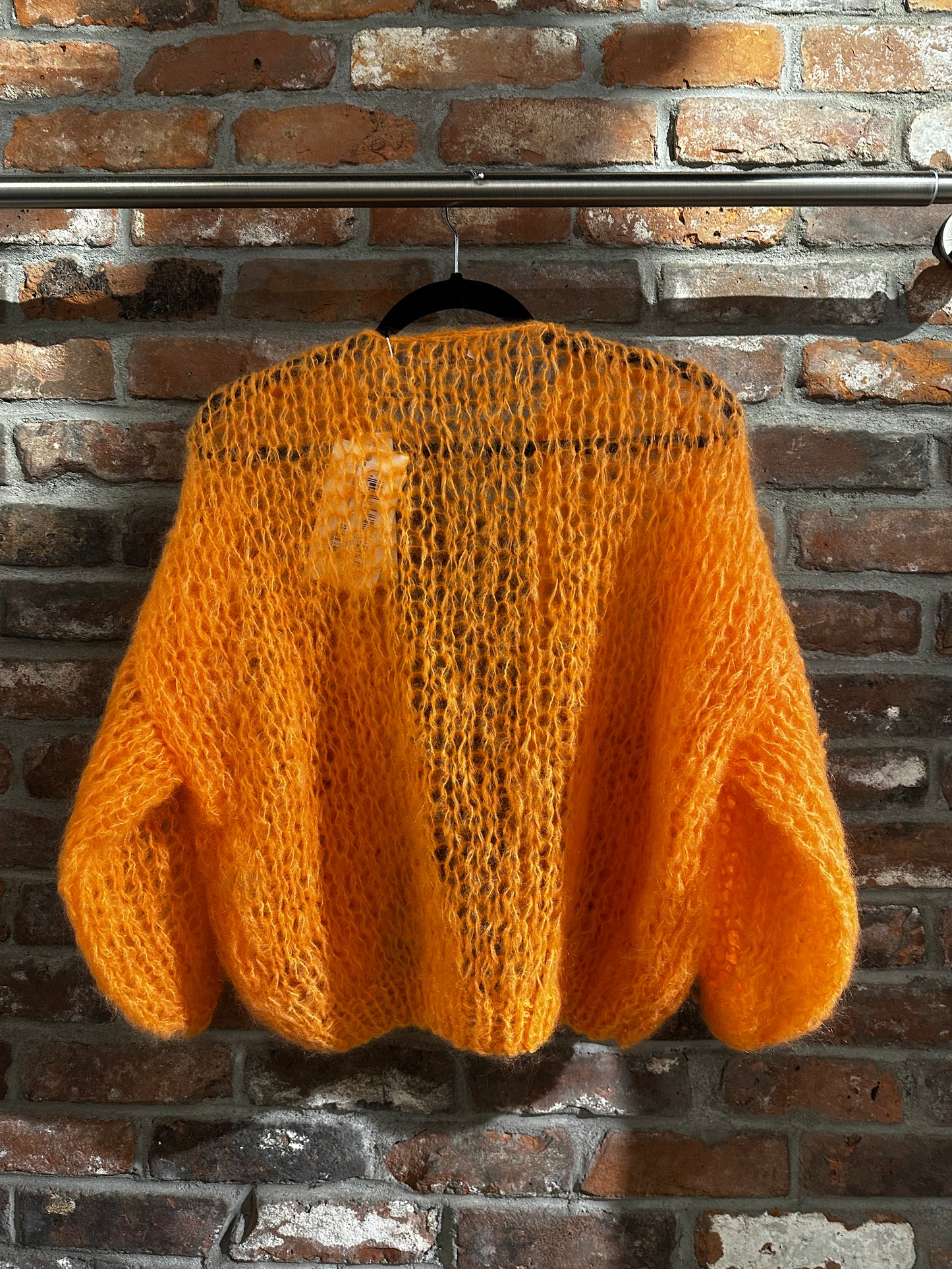 Mohair Bomber Cardigan Light in Cantaloupe by Maiami - Haven