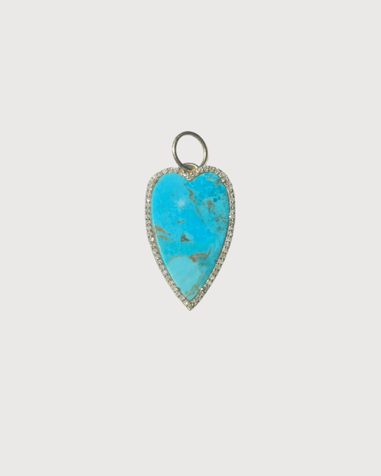 Elongated Turquoise Heart Charm by Zofia Day - Haven