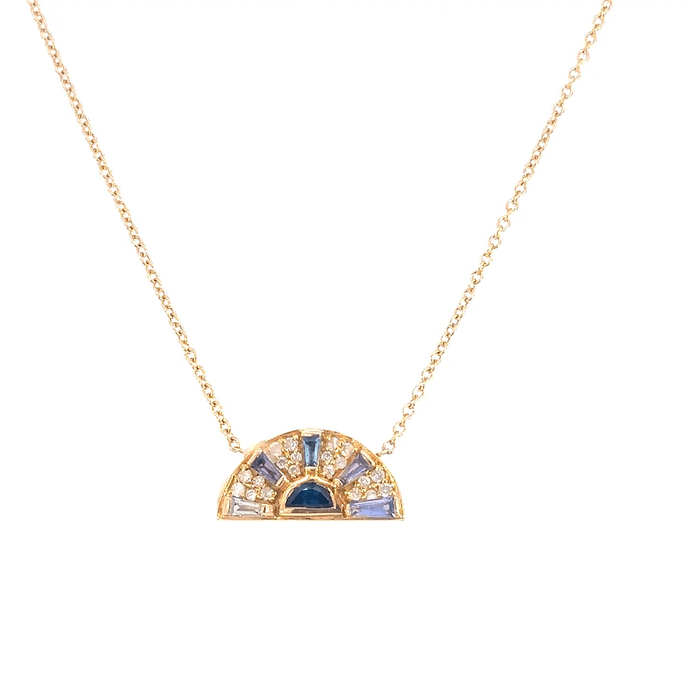 Rainbow Diamond Tanzanite and Sapphire Necklace by Leela Grace - Haven