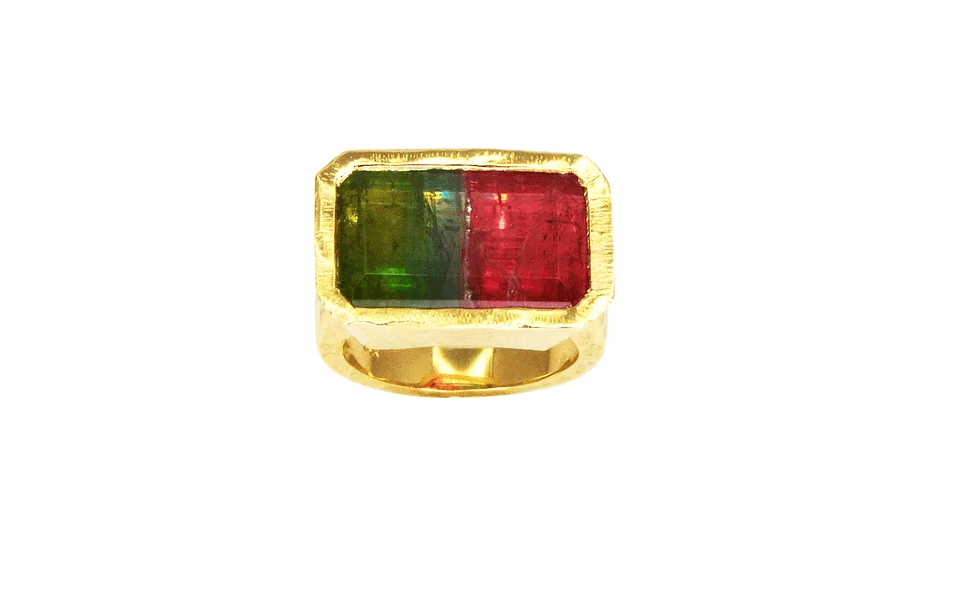 Multi-Colored Tourmaline + 14k Gold Ring by Leela Grace