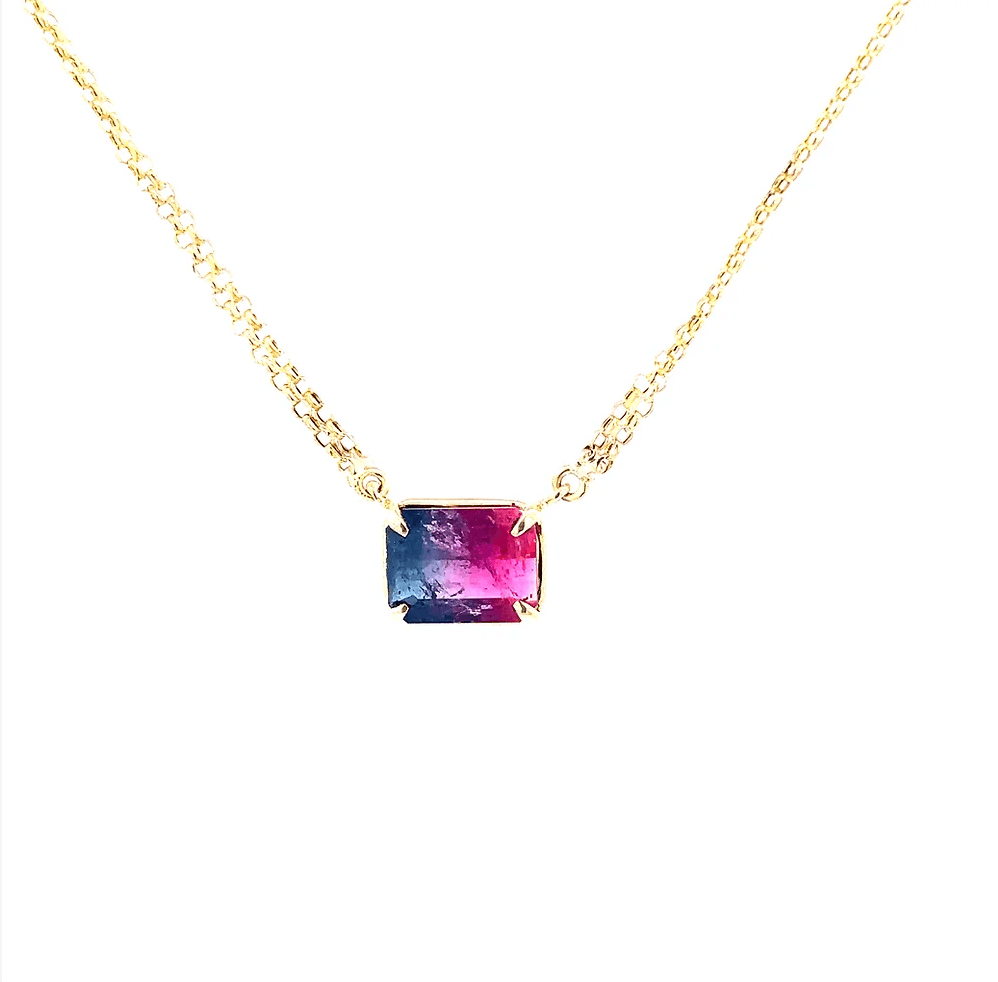 Bi-Color Red and Purple Tourmaline Necklace by Leela Grace