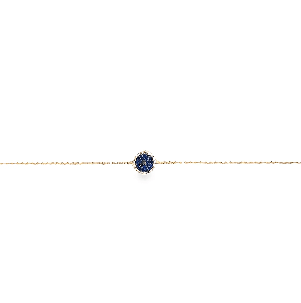 14k Diamond & Sapphire Bracelet by Leela Grace