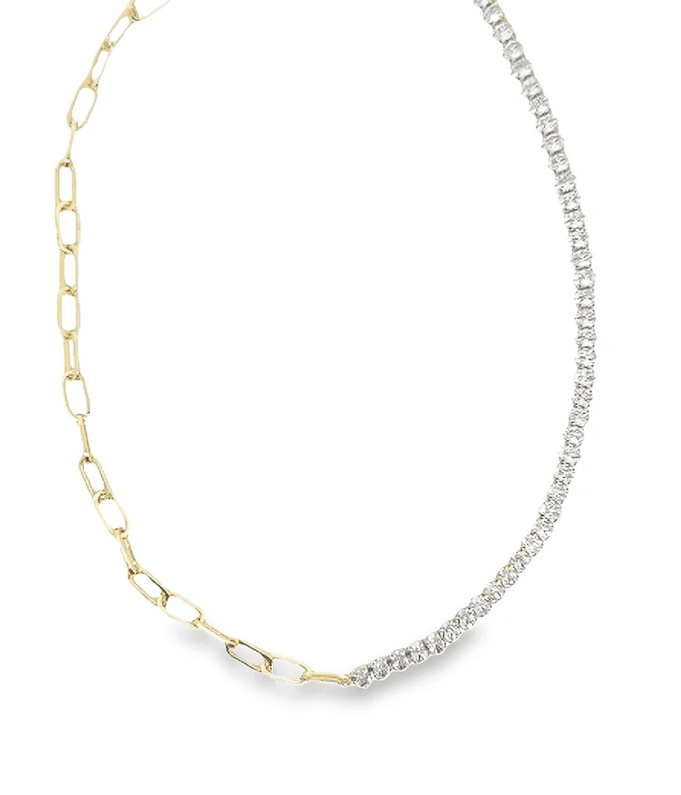 Marquis Cz + Paperclip Chain Necklace by Leela Grace Jewelry - Haven