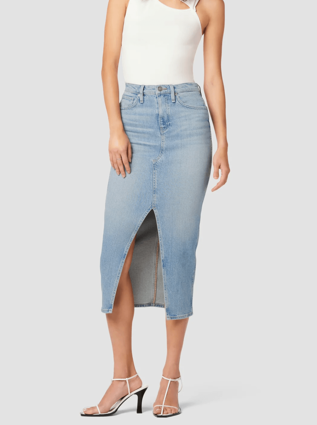 Reconstructed Midi Jean Skirt Offshore by Hudson - Haven