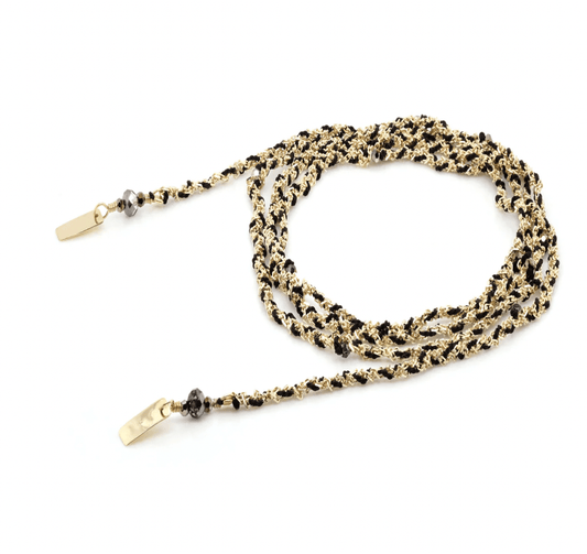 N 182 Necklace in Gold Black by Marie Laure Chamorel - Haven