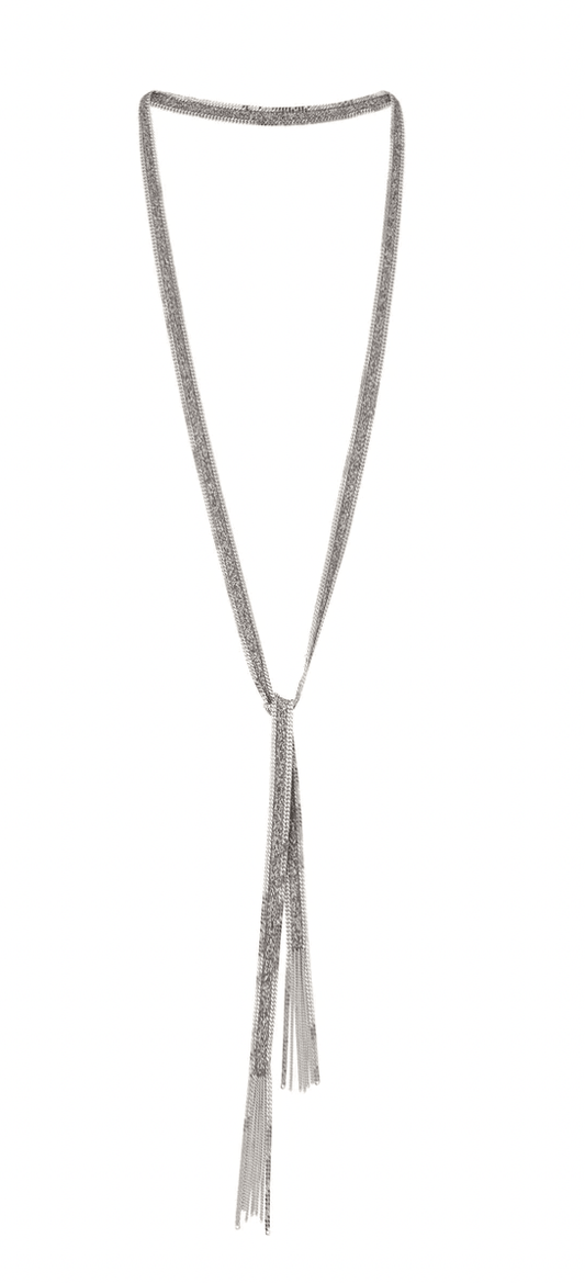 Long Wrap Necklace in White Bronze by Marie Laure Chamorel - Haven