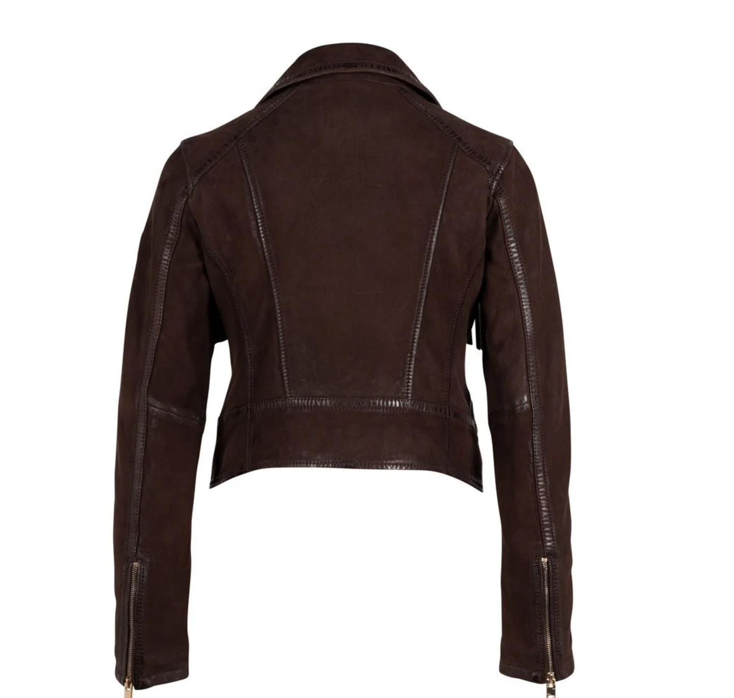 Fanny Leather Jacket in Dark Brown by Mauritius