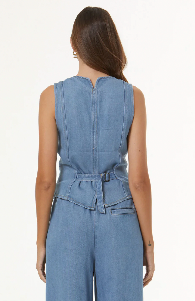 Veda Denim Vest by Young Fabulous and Broke