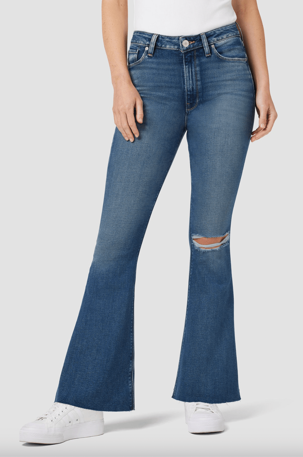 Holly High Rise Flare Jeans in Barefoot by Hudson