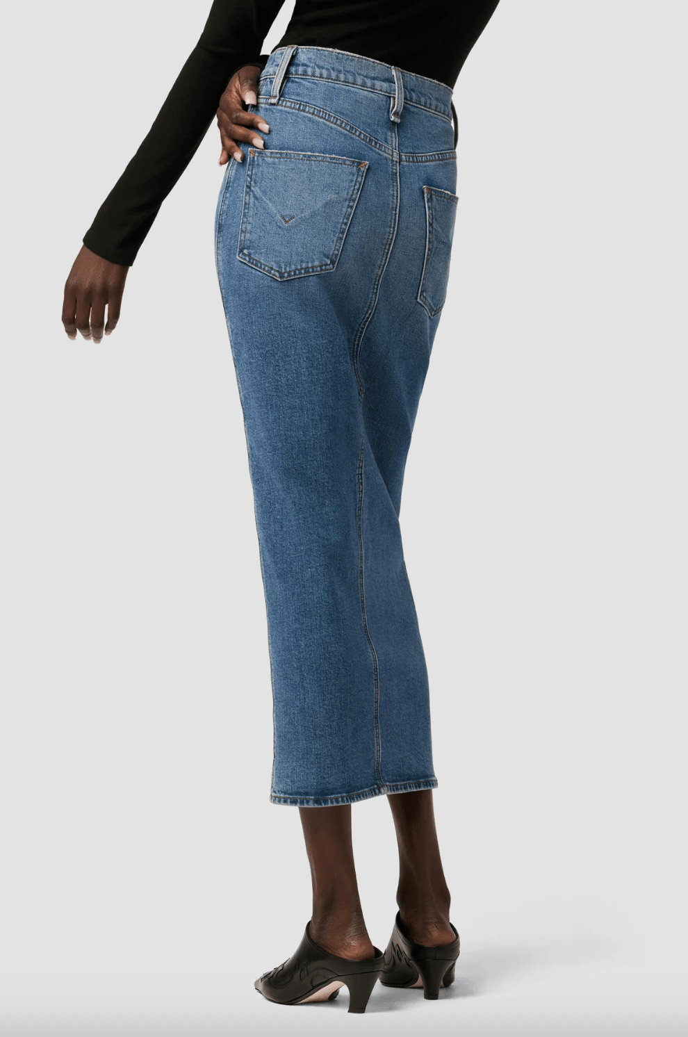 Reconstructed Midi Jean Skirt by Hudson