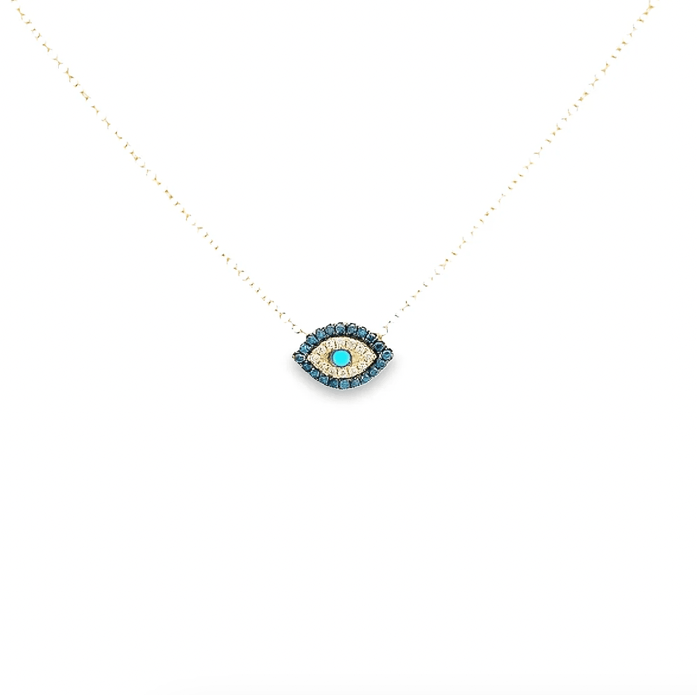 Blue Diamond and Turquoise Evil Eye Necklace by Leela Grace - Haven