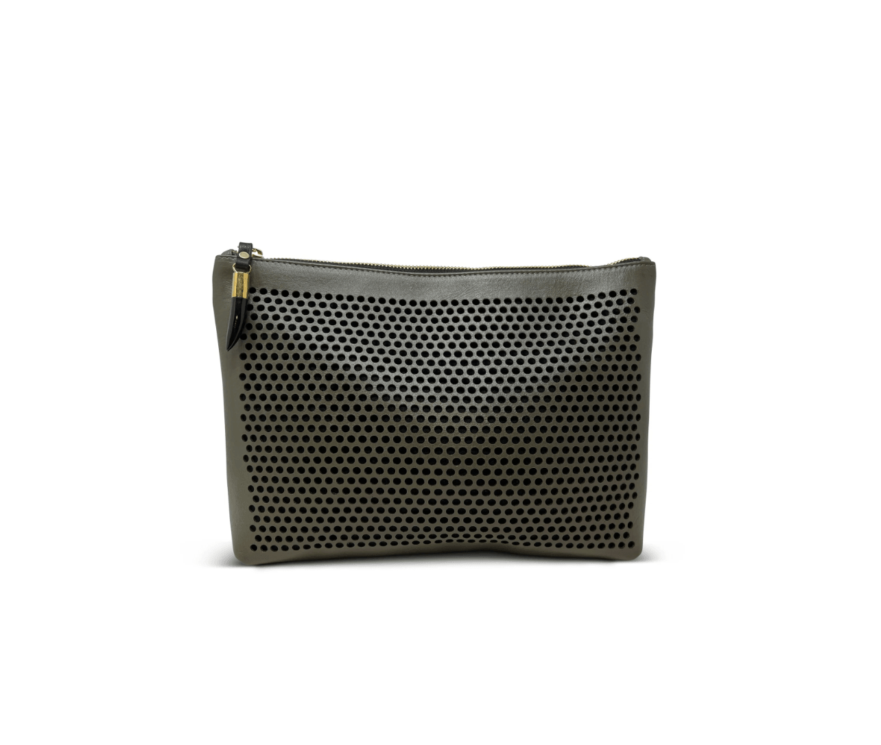Medium Olive Perf Pouch by Kempton & Co.