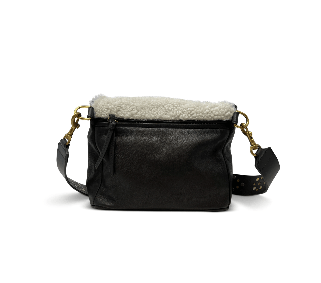 Mini Rough Night Bag in Shearling & Black Leather by Kempton & Co.