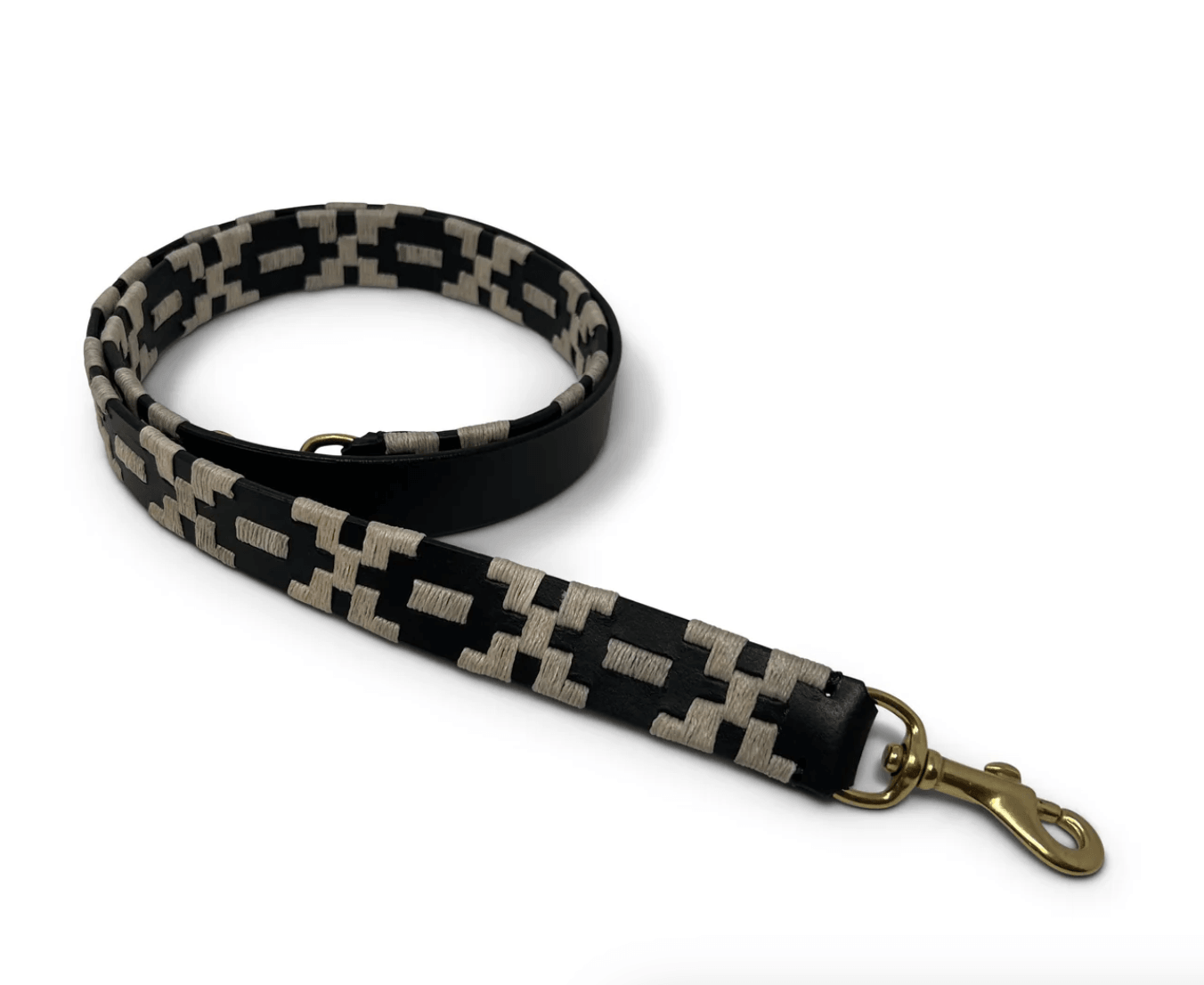 Black & White Embossed Polo Bag Strap by Kempton & Co. - Haven