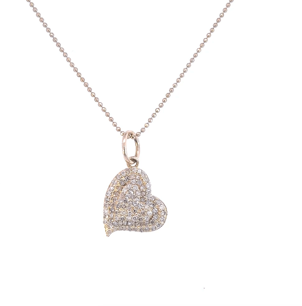 Whimsical 14k Gold and Diamond Heart Necklace from Leela Grace Jewelry - Haven