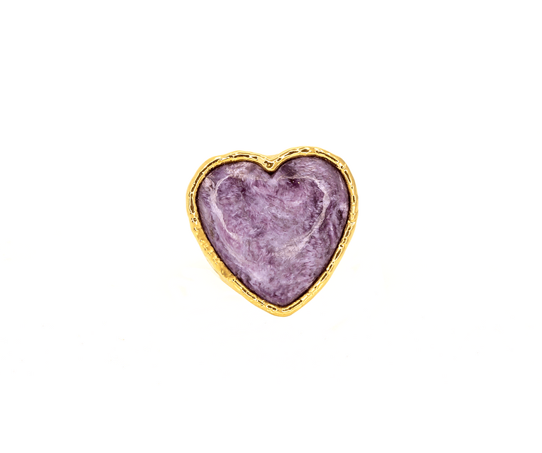 Lepidolite Heart Ring by Leela Grace Jewelry - Haven
