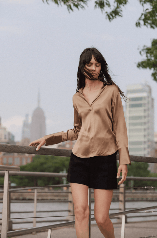 Daria Blouse in Mocha by Catherine Gee - Haven
