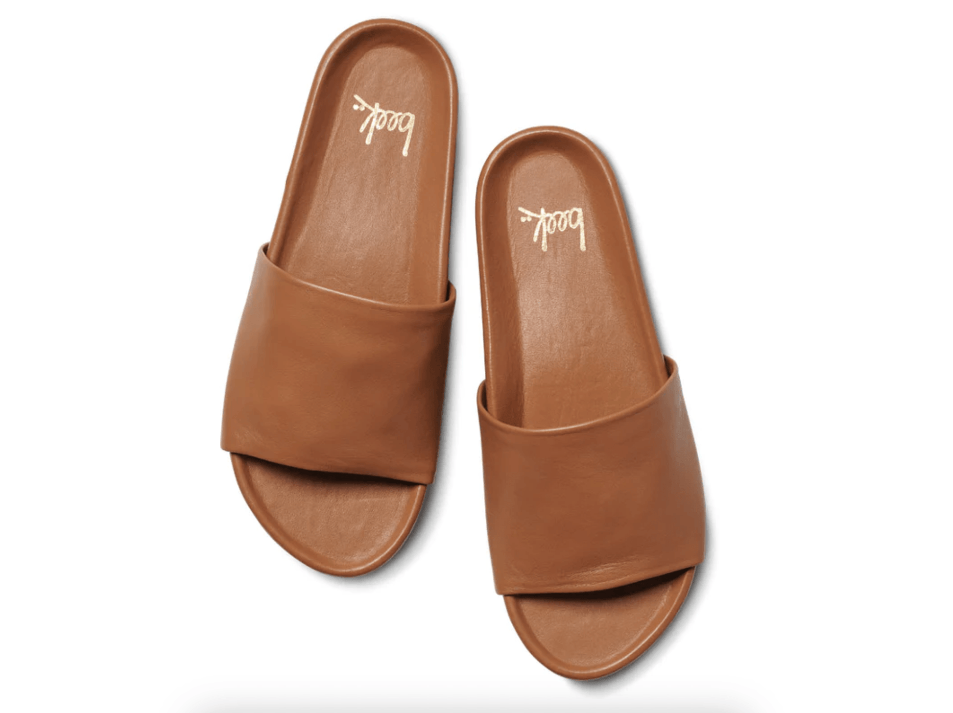 Pelican Tan Leather Slide Sandal by Beek - Haven