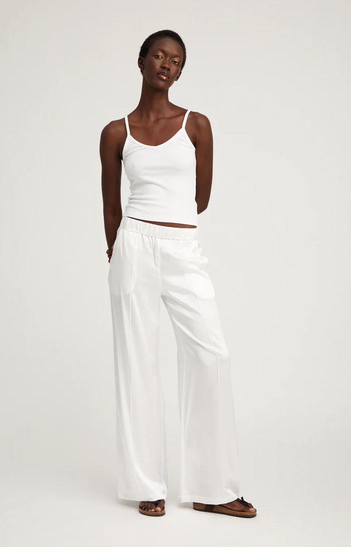 Rib V-Neck Tank in White by SPRWMN