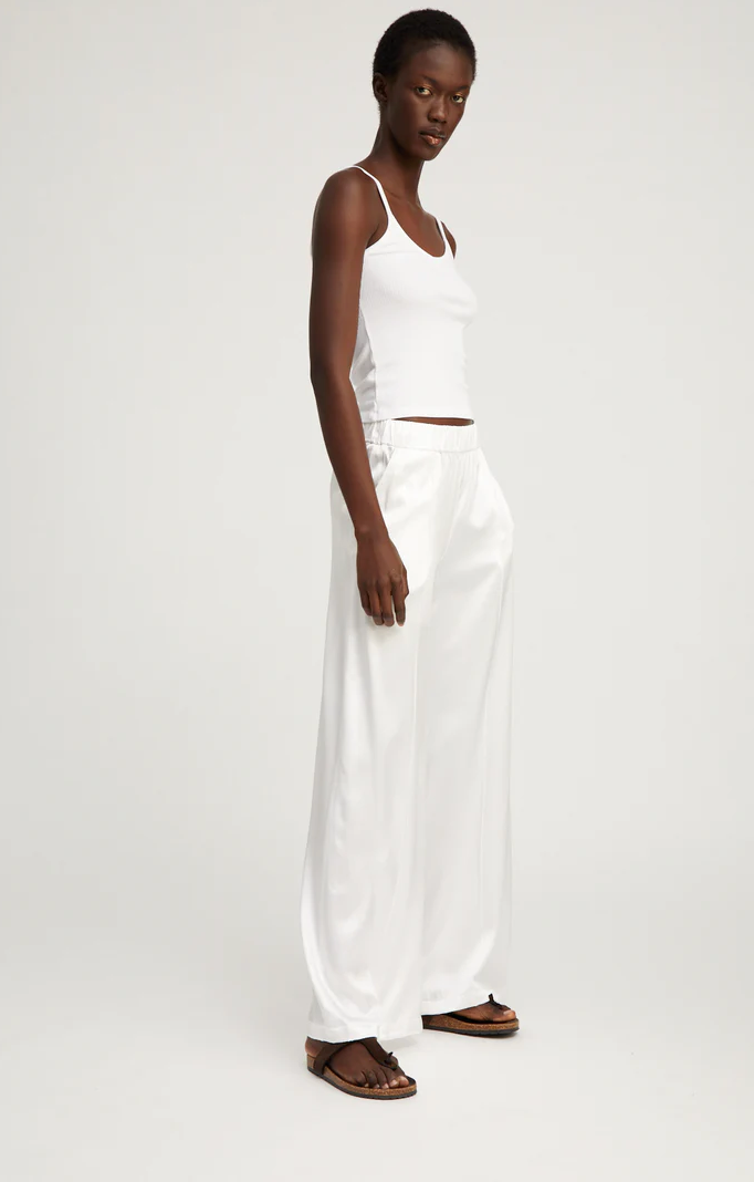 Rib V-Neck Tank in White by SPRWMN