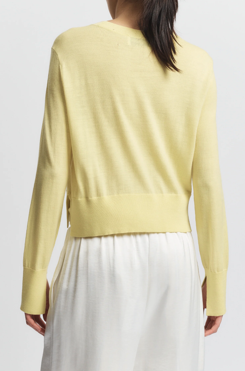 Elodie Layered Crewneck Knit in Canary Yellow by Saint Art