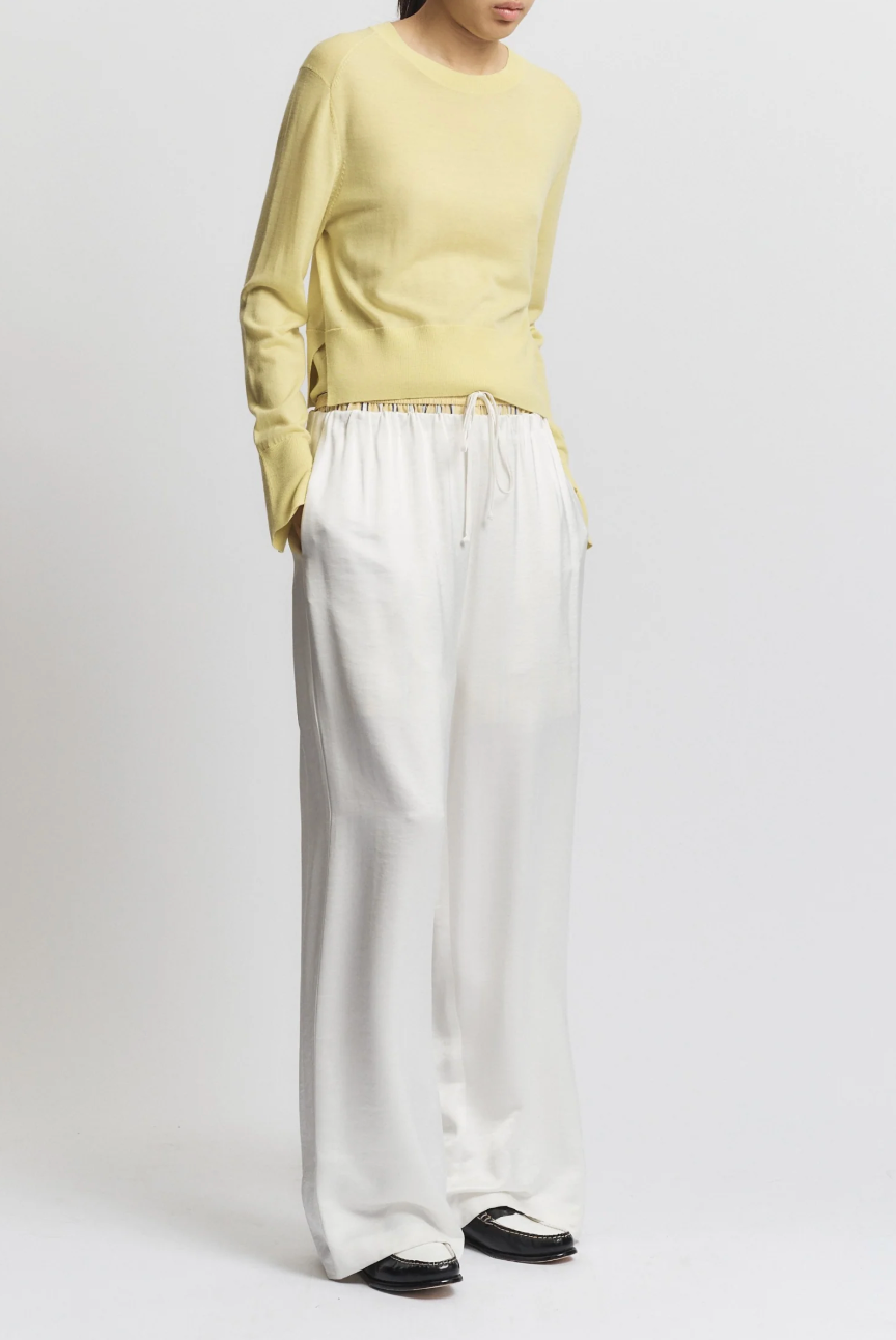 Elodie Layered Crewneck Knit in Canary Yellow by Saint Art