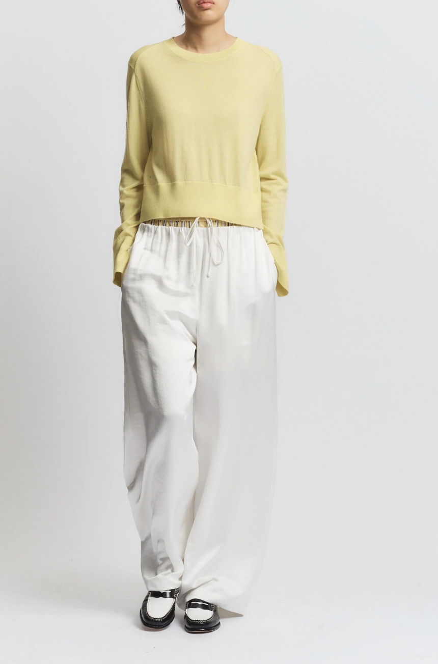 Elodie Layered Crewneck Knit in Canary Yellow by Saint Art