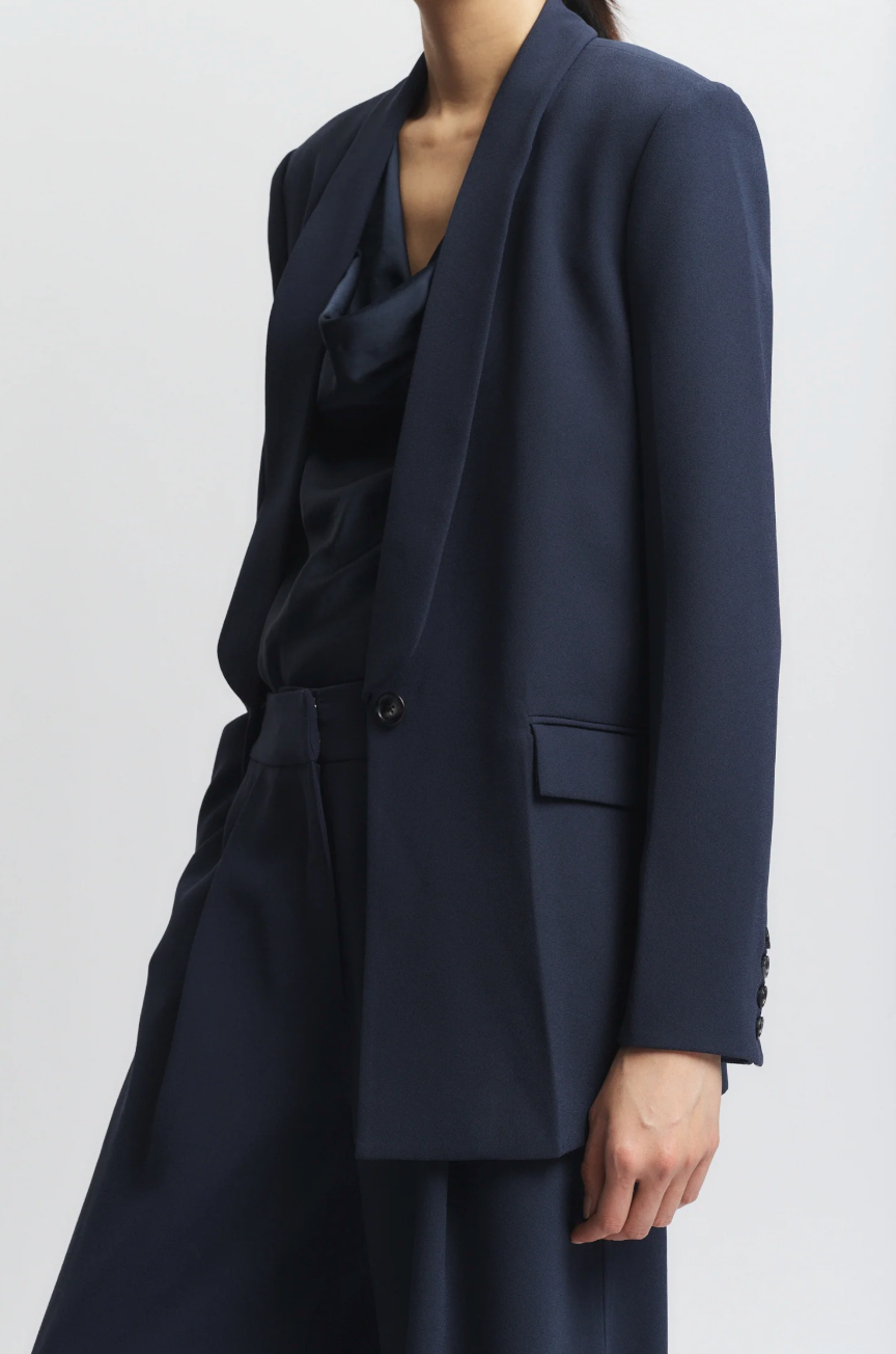 Alessia Twist Back Blouse in Navy by Saint Art
