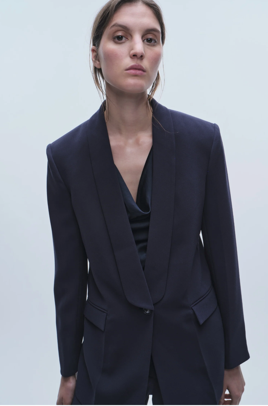 Alessia Twist Back Blouse in Navy by Saint Art