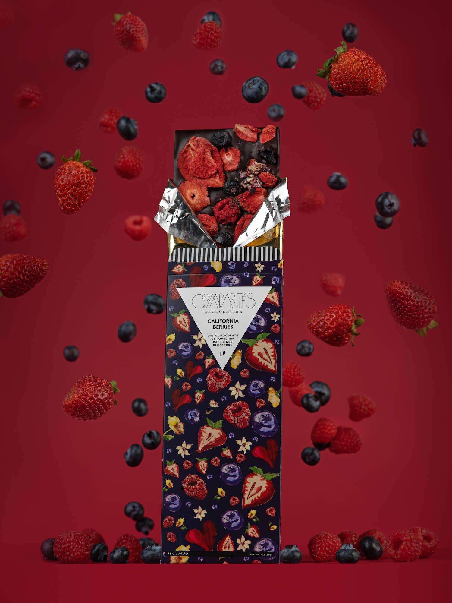California Berries Dark Chocolate Strawberry Raspberry Blueberry - Haven