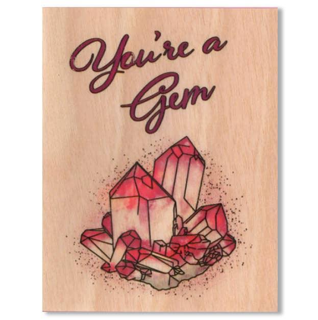Wood Card Folding - You&#39;re A Gem