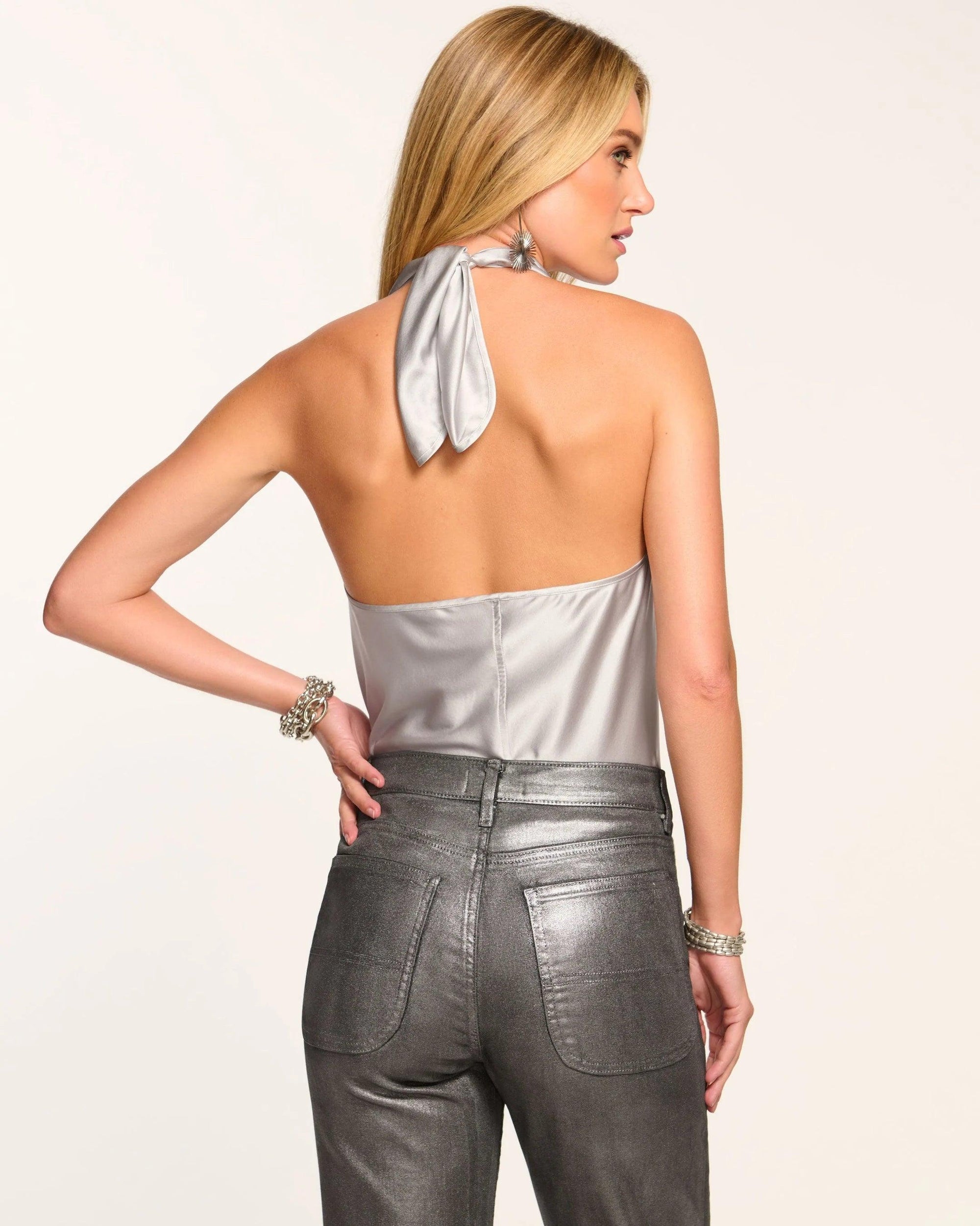 Harriet Silk Halter Tank Top by Ramy Brook