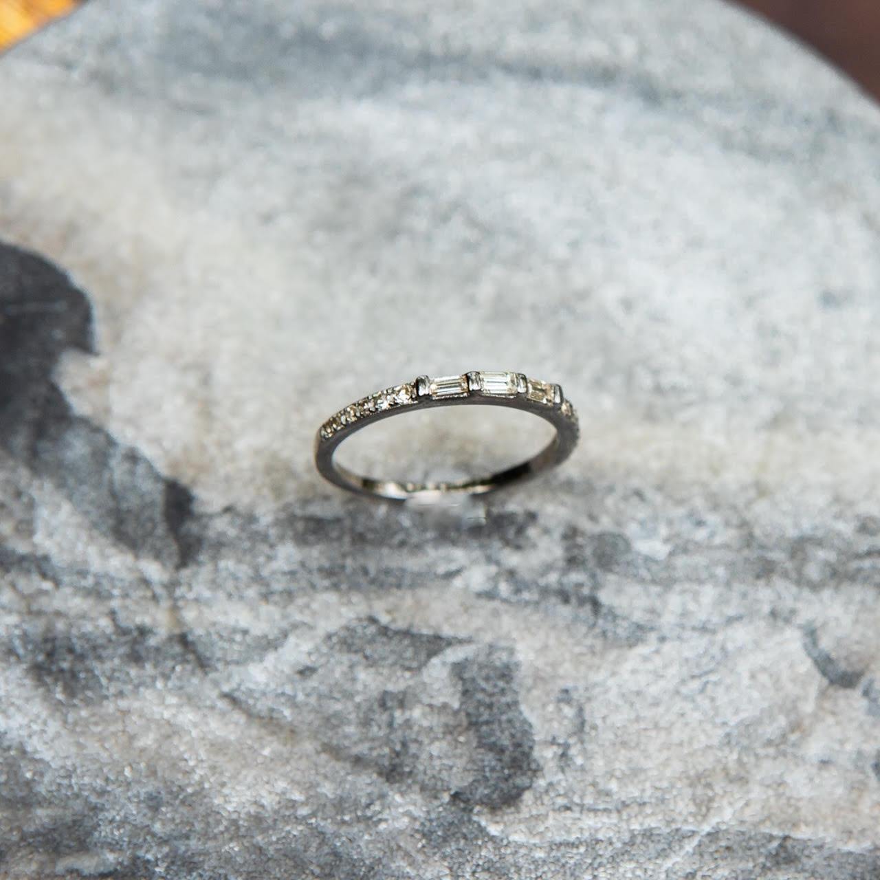 Raised Baguette Diamond Ring by Paula Rosen - Haven