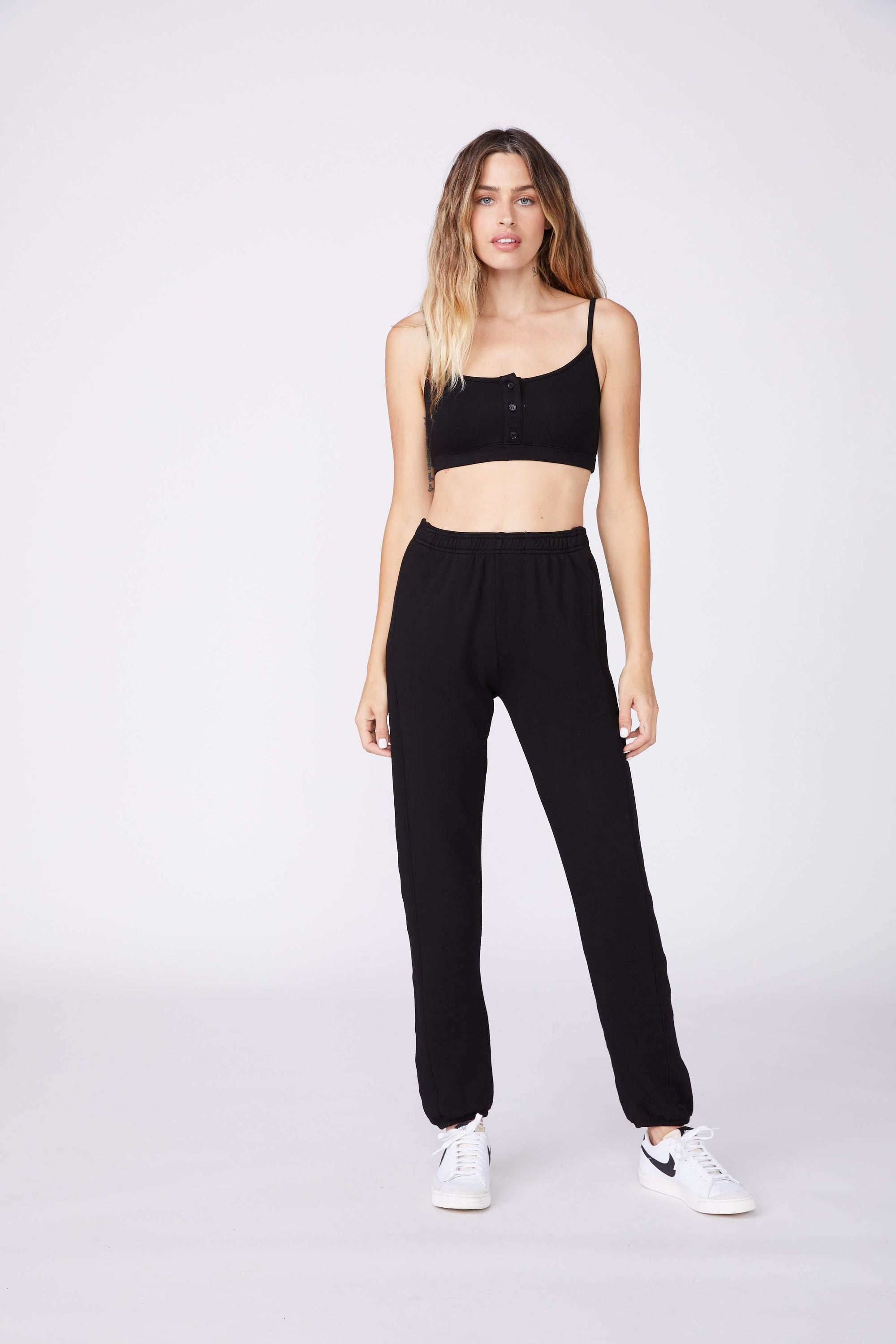 Supersoft Fleece Bralette in Black by Monrow - Haven