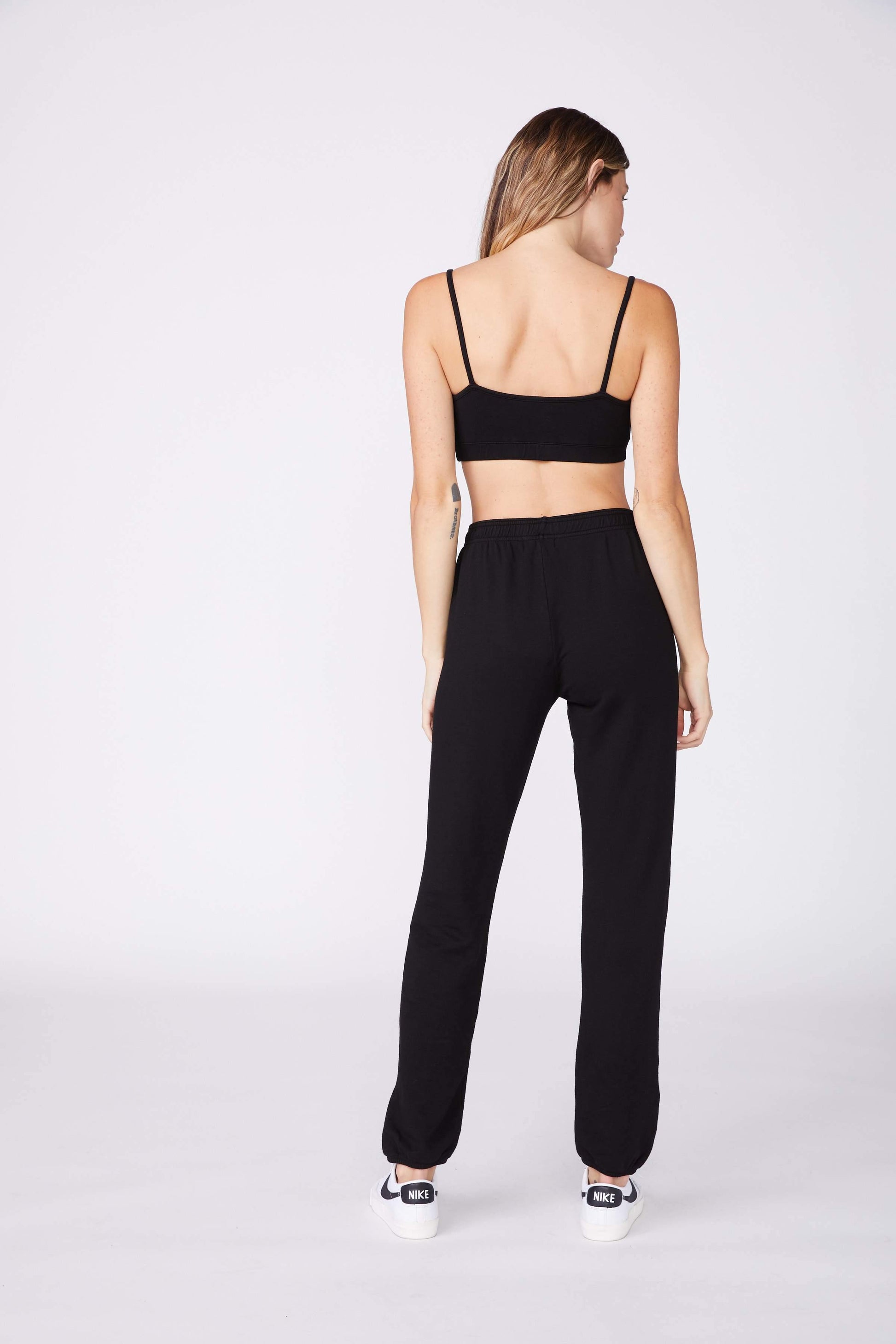 Supersoft Fleece Bralette in Black by Monrow - Haven