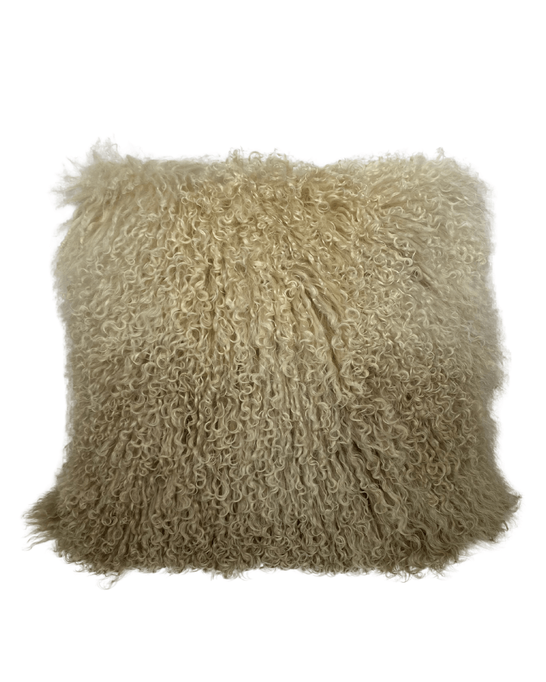 Mongolian Lamb Pillow in Champagne Ombre - 20" x 20" - Haven