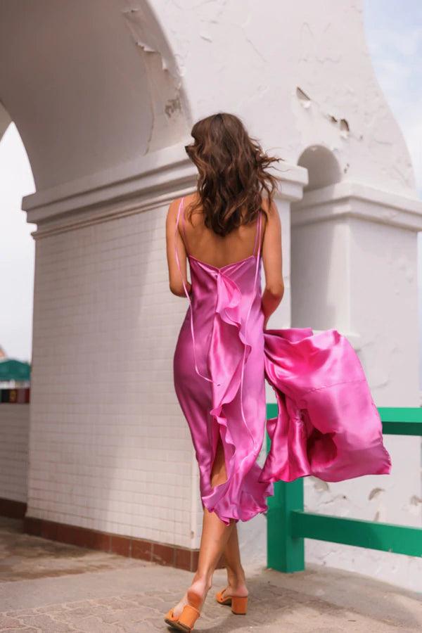 Emma Silk Ruffle Dress (various colors) by Catherine Gee - Haven