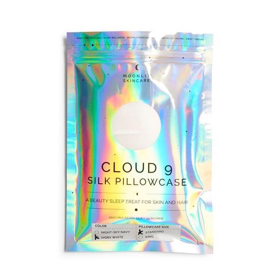 Cloud 9 Silk Pillowcase in White by Moonlit Skincare - Haven