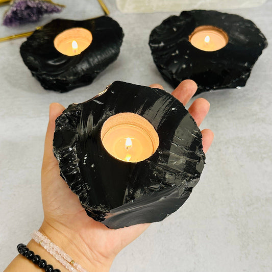Obsidian Candle Holder